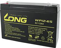 Long WP12-6S Loodaccu 6 V 12 Ah Loodvlies (AGM) (b x h x d) 151 x 99 x 50 mm Kabelschoen 4.8 mm Geringe zelfontlading, Onderhoudsvrij - thumbnail