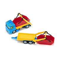 Siku vrachtwagen met afvalcontainer en aanhanger 1695 - thumbnail