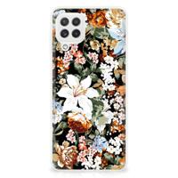 TPU Case voor Samsung Galaxy A22 4G | M22 Dark Flowers - thumbnail