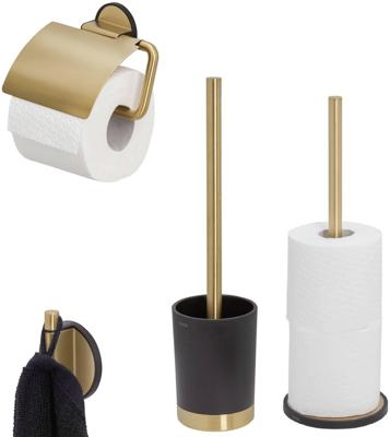 Tiger Tune toilet accessoires 4-delig vrijstaand messing geborsteld/zwart