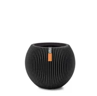 Capi nature groove bol bloempot 12x10 cm zwart - thumbnail