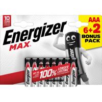 Energizer max lr03 aaa blister 6+2 stuks - thumbnail