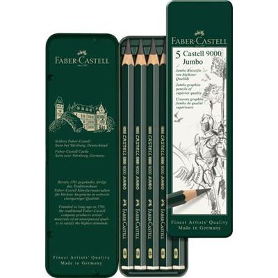 Faber Castell FC-119305 Potlood 9000 Jumbo Etui Met 5 Stuks