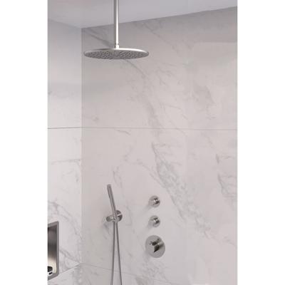 Brauer Brushed Edition Thermostatische Regendoucheset Inbouw - Hoofddouche 30 cm - Handdouche Staaf - Doucheslang - Wandaansluitbocht - Rvs