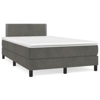Boxspring met matras fluweel donkergrijs 120x190 cm - thumbnail