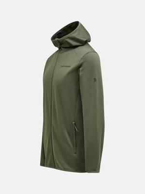 Peak Performance Light Zip Hood Fleece Heren Pine Needle L
