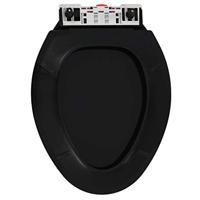 VidaXL Toiletbril soft-close met quick-release ontwerp zwart - thumbnail