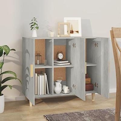 Dressoir 90x34x80 cm bewerkt hout betongrijs Dressoir 90x34x80 cm bewerkt hout betongrijs