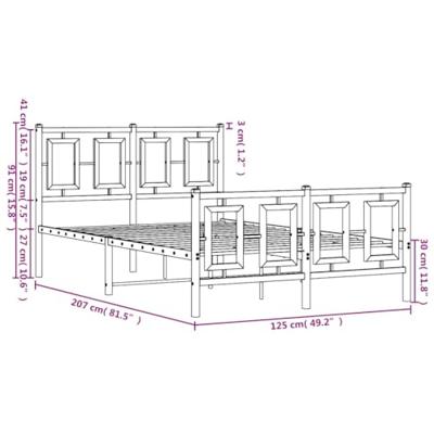 Bedframe met hoofd- en voeteneinde metaal wit 120x200 cm - thumbnail