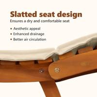 Ligbed met kussen 2 pcs Beige Massief Acaciahout - thumbnail