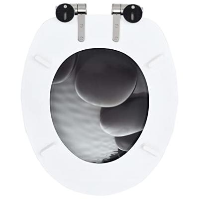 VidaXL Toiletbril met soft-close deksel stenen mdf