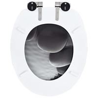 VidaXL Toiletbril met soft-close deksel stenen mdf - thumbnail