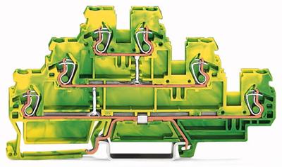 WAGO 870-557 Aardklem 3-etages 5 mm Spanveer Toewijzing: Terre Groen, Geel 50 stuk(s)