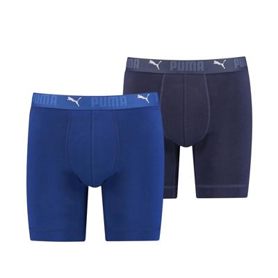 2-pack Heren boxershort lange pijpjes - Blauw - Heren onderbroek tegen schurende benen - Katoen