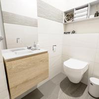 MONDIAZ OLAN 60cm toiletmeubel washed_oak. LEX wastafel talc links geen kraangat - thumbnail