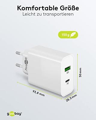 Goobay USB + USB-C snellader 45W wit - 9550194