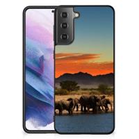 Samsung Galaxy S21 Plus Dierenprint Telefoonhoesje Olifanten - thumbnail