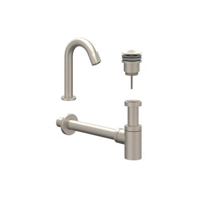 IVY Fonteinset - opbouw - gebogen - model S - always open plug - Geborsteld nickel PVD 6901423 IVY Fonteinset - opbouw - gebogen - model S - always open plug - Geborsteld nickel PVD 6901423
