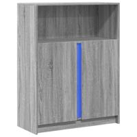 Dressoir met LED 77x34x100 cm bewerkt hout grijs sonoma eiken - thumbnail