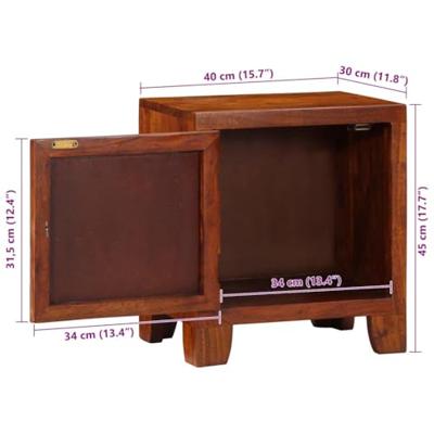 Nachtkastje 2 st 40x30x45 cm massief acaciahout