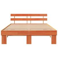 Bedframe met hoofdeinde Bruin 150 x 200 cm Massief grenenhout - thumbnail
