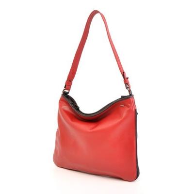 Damestas schoudertas ritstas Soft Rood - zwart