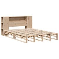 Bed met boekenkast zonder matras massief hout 120x190 cm - thumbnail
