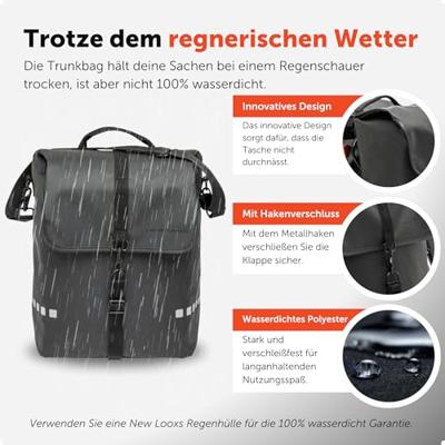 Fietstas New Looxs Odense Single 17,5 liter 32 x 16 x 38 cm - zwart
