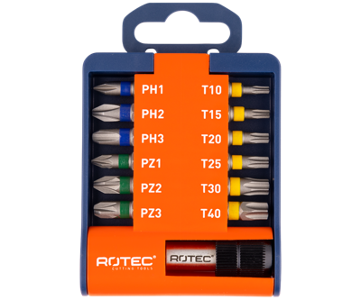 Rotec Bit- & bithouder-set | OPTI-LINE | Bits PH-PZ-TX | 13-delig - 827.9050