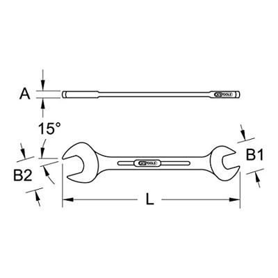 KS Tools 5170710 517.0710 Dubbele steeksleutel Sleutelbreedte (metrisch) 16 - 17 mm