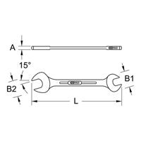 KS Tools 5170710 517.0710 Dubbele steeksleutel Sleutelbreedte (metrisch) 16 - 17 mm - thumbnail