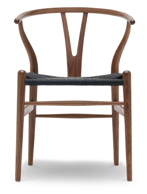 Carl Hansen & Søn CH24 Wishbone Stoel - Geolied walnoothout met zwarte zitting