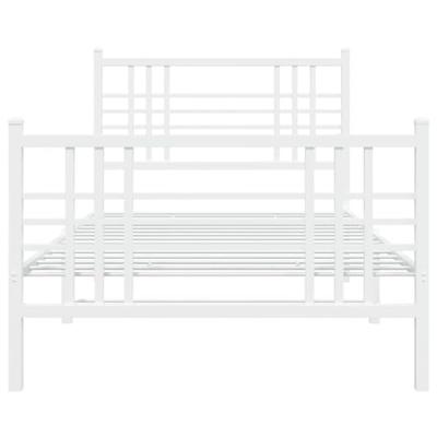 Bedframe met hoofd- en voeteneinde metaal wit 90x200 cm