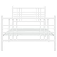 Bedframe met hoofd- en voeteneinde metaal wit 90x200 cm - thumbnail