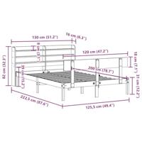 Bedframe zonder matras massief grenenhout 120x200 cm - thumbnail