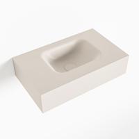 MONDIAZ LEX Linen vrijhangende solid surface wastafel 50cm. Positie wasbak rechts - thumbnail