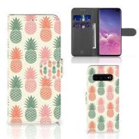 Samsung Galaxy S10 Plus | Book Cover | Ananas | Portemonnee hoesje - thumbnail