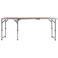 VidaXL Campingtafel inklapbaar 180x60 cm aluminium - thumbnail