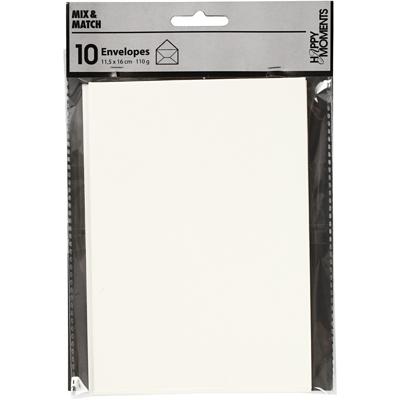 Creativ Company Enveloppen, afmeting envelop 11,5x16 cm, 110 gr, off-white, 10 stuk/ 1 doos