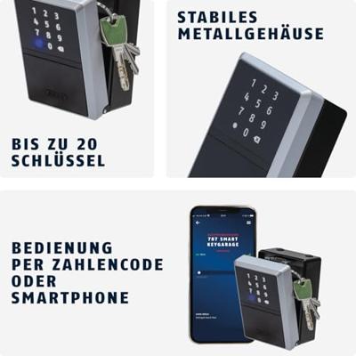 Smart key box - ABUS - 787 Smart-BT KeyGarage B - Openen via smartphone - Opbergruimte voor 20 sleutels - IP54