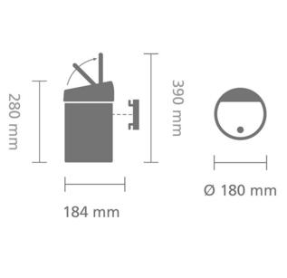 Brabantia touch bin wandafvalemmer 3 liter matt black Brabantia touch bin wandafvalemmer 3 liter matt black