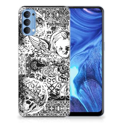 Silicone Back Case OPPP Reno 4 Skulls Angel Silicone Back Case OPPP Reno 4 Skulls Angel