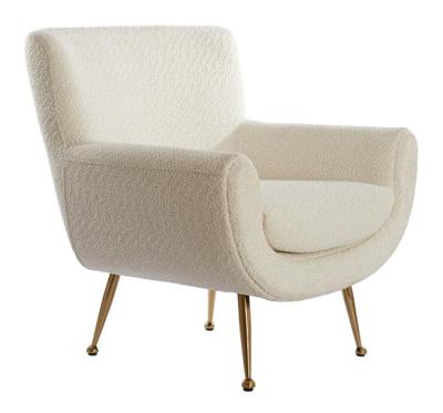 Light & Living Fauteuil 'Vinstra' Bouclé, kleur Wit