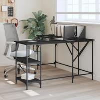 Bureau 139x139x75 cm bewerkt hout zwart - thumbnail