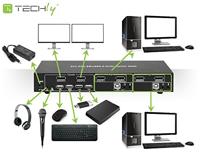 Techly IDATA DP-KVM2 KVM-switch Zwart - thumbnail