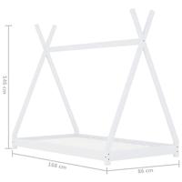 Kinderbedframe massief grenenhout wit 80x160 cm - thumbnail