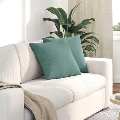 VidaXL Sofa kussens 2 stuks zeegroen 45 x 45 cm cordstof