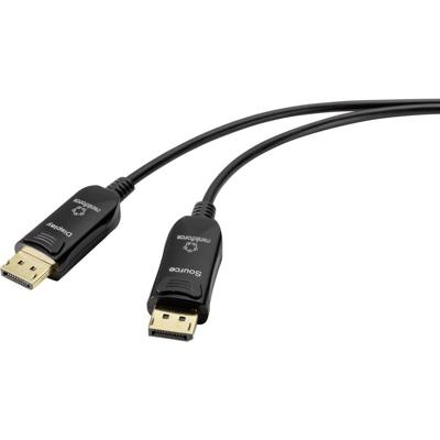 Renkforce Glasvezel / DisplayPort Aansluitkabel DisplayPort-stekker, DisplayPort-stekker 50.00 m Zwart UHD 8K @ 60 Hz, UHD 4K @ 120 Hz RF-4598012