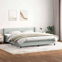 Boxspring met matras fluweel lichtgrijs 180x210 cm - thumbnail