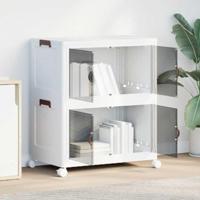 Opbergbox stapelbaar met wielen 2-laags 75 L 65x40x76 cm - thumbnail